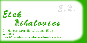 elek mihalovics business card